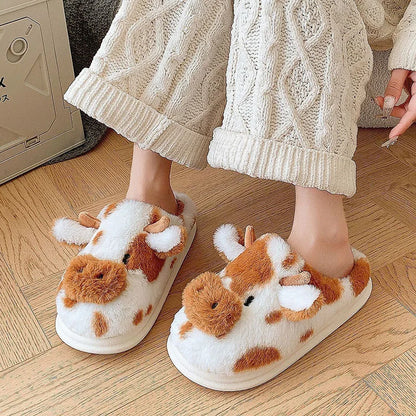 Muccy - Pantofole invernali calde con motivo cartone